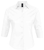 SOL'S Ladies Effect 3/4 Sleeve Fitted Shirt White