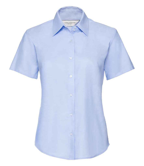 Russell Collection Ladies Short Sleeve Easy Care Oxford Shirt