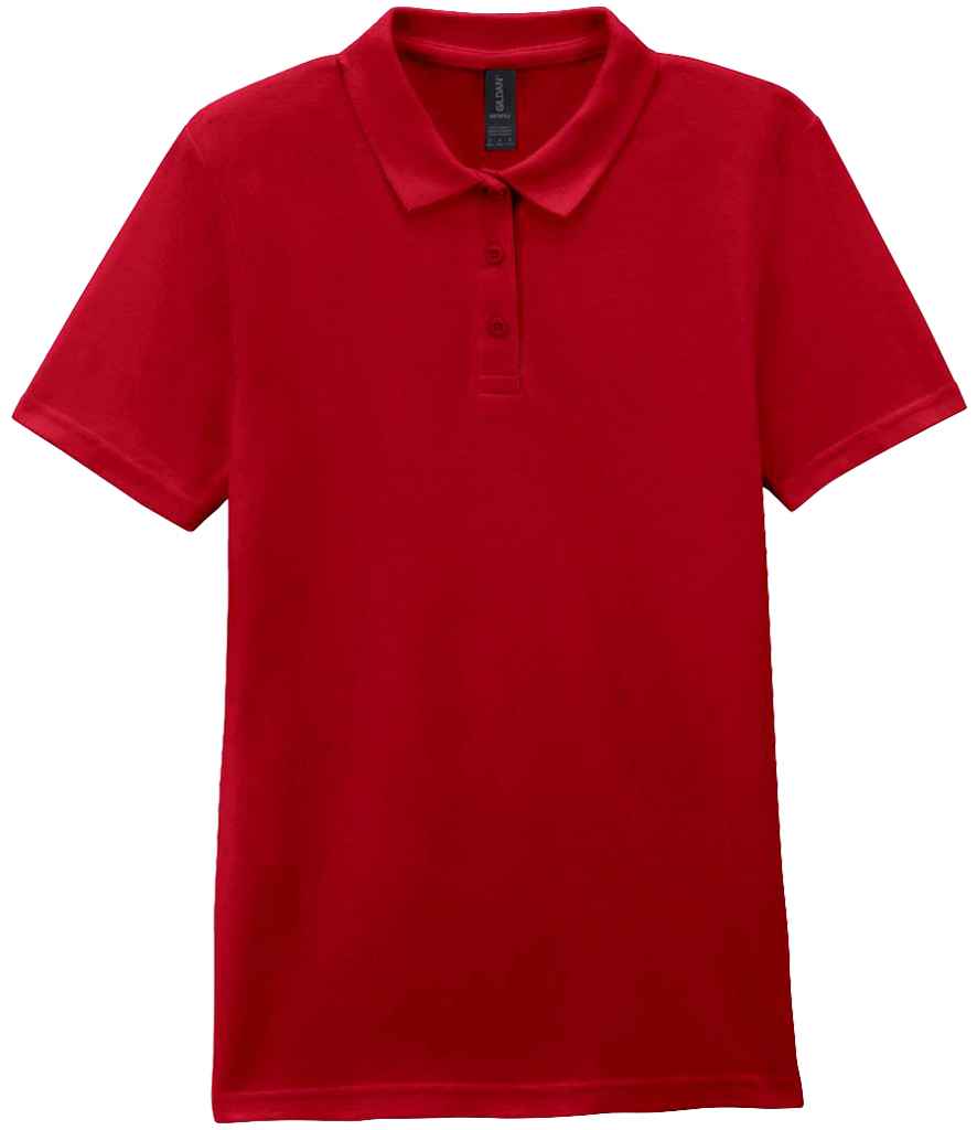 Branded Gildan Ladies SoftStyle® Double Piqué Polo Shirt