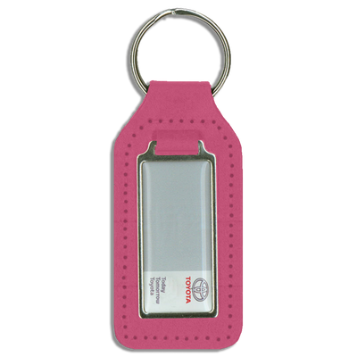 Branded Long Square Shaped Keyfob with Domed Medallion