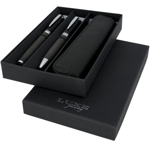 Branded Carbon duo pen gift set with pouch