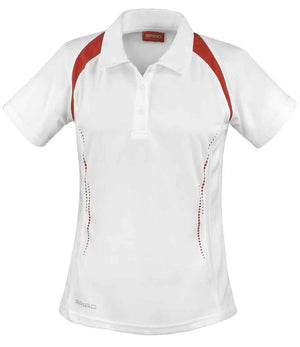 Spiro Ladies Team Spirit Polo Shirt White/Red