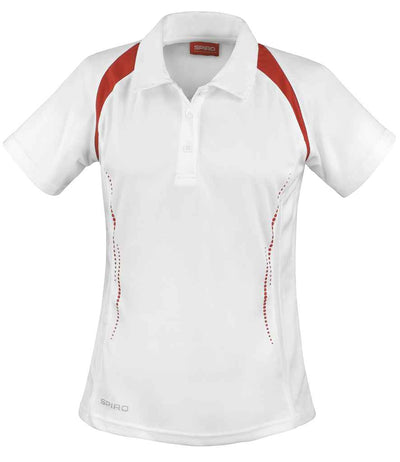 Spiro Ladies Team Spirit Polo Shirt White/Red