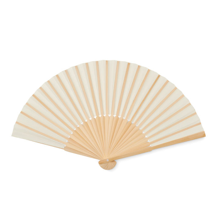 Branded Manual hand fan with bamboo handle