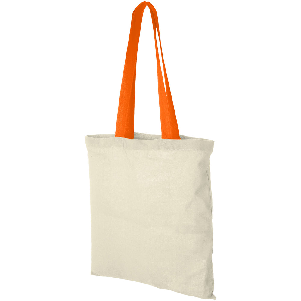 Branded Nevada 100 g/m² cotton tote bag coloured handles 7L