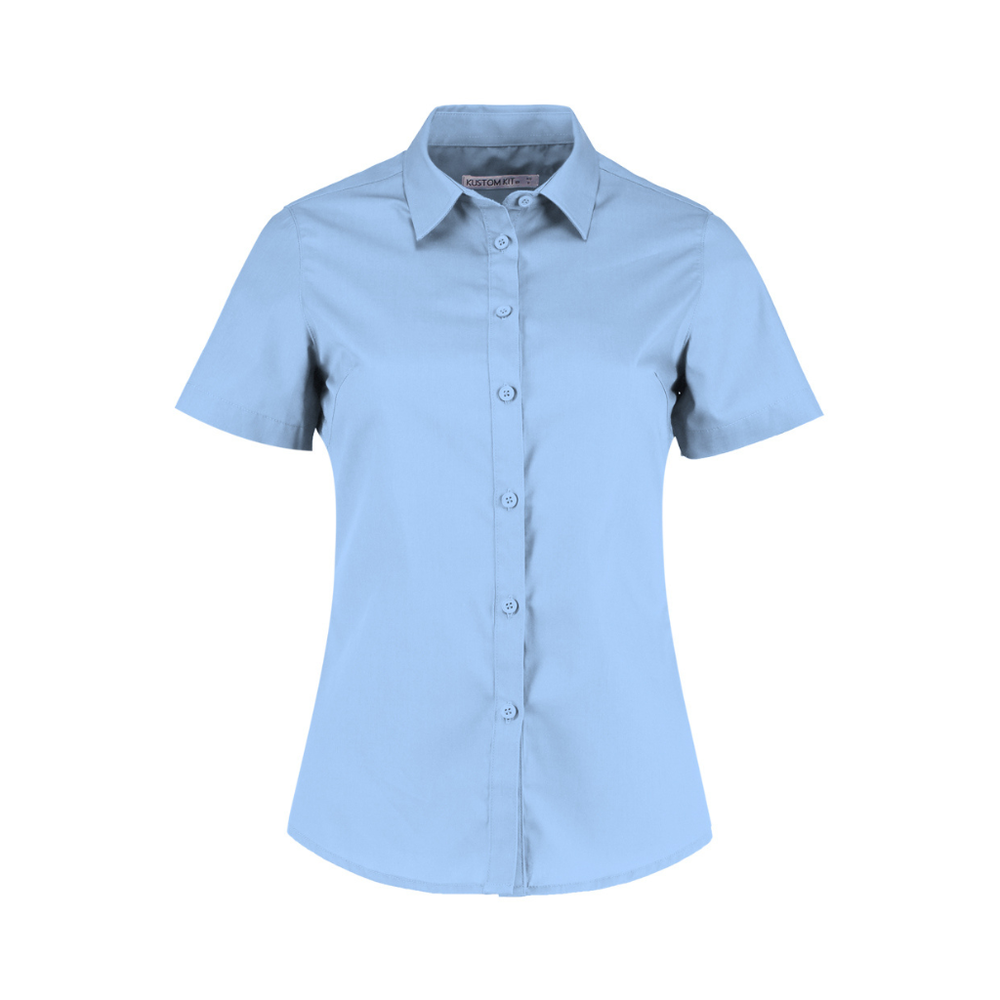 Kustom Kit Ladies Short Sleeve Tailored Poplin Shirt
