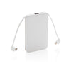 Branded 5.000 mAh Pocket Powerbank with integrated cables