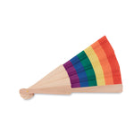 Branded Rainbow wooden hand fan