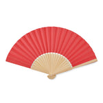Branded Manual hand fan with bamboo handle