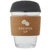 Lidan 360 ml borosilicate glass tumbler with cork grip and silicone lid
