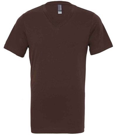 Canvas Unisex Jersey V Neck T-Shirt Brown