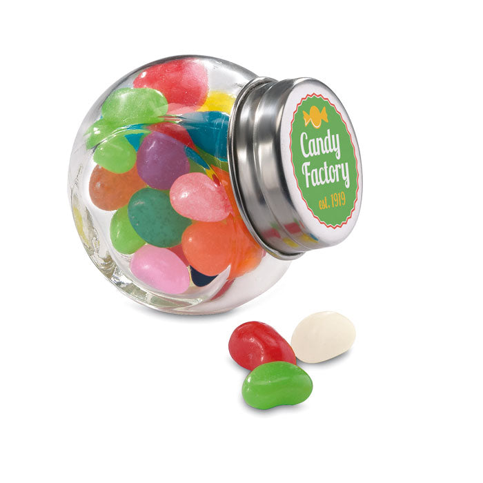 Branded Glass jar with jelly beans