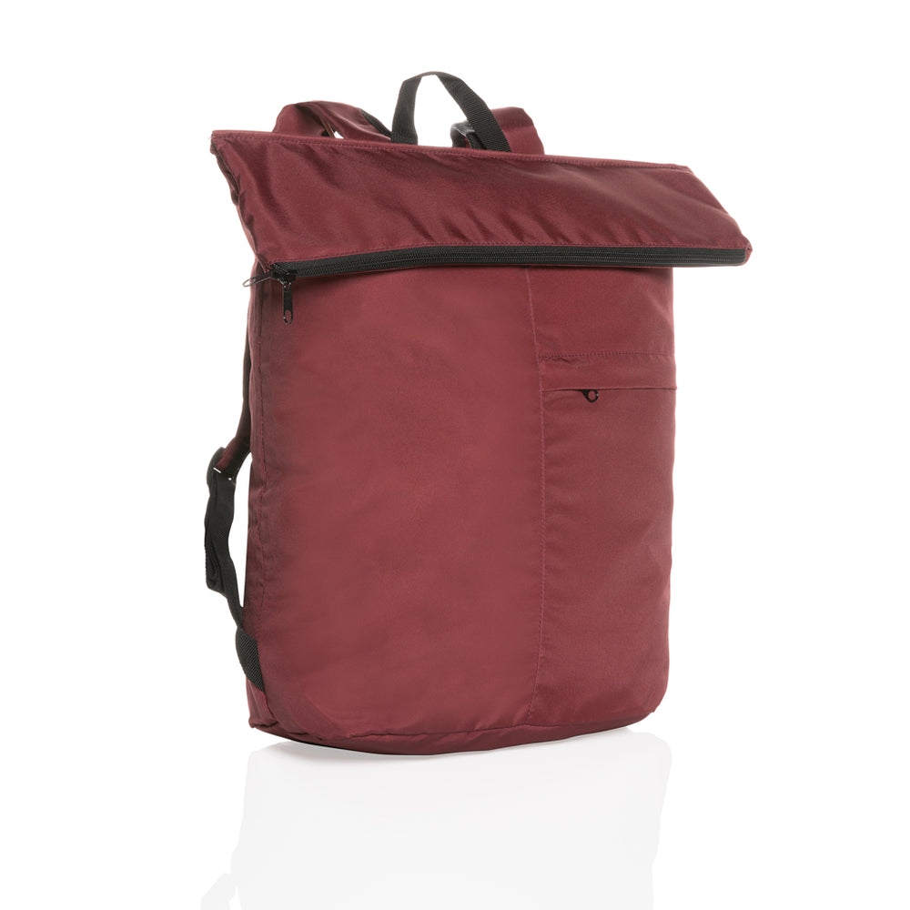 Dillon AWARE™ RPET lightweight foldable backpack Red