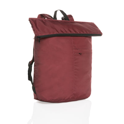 Dillon AWARE™ RPET lightweight foldable backpack Red