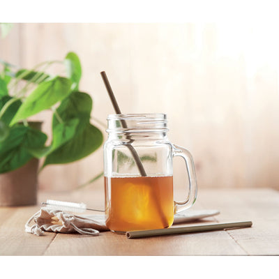 Branded Bamboo Straw w/brush in pouch