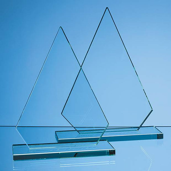 Branded 23cm x 17cm x 12mm Jade Glass Peak Award