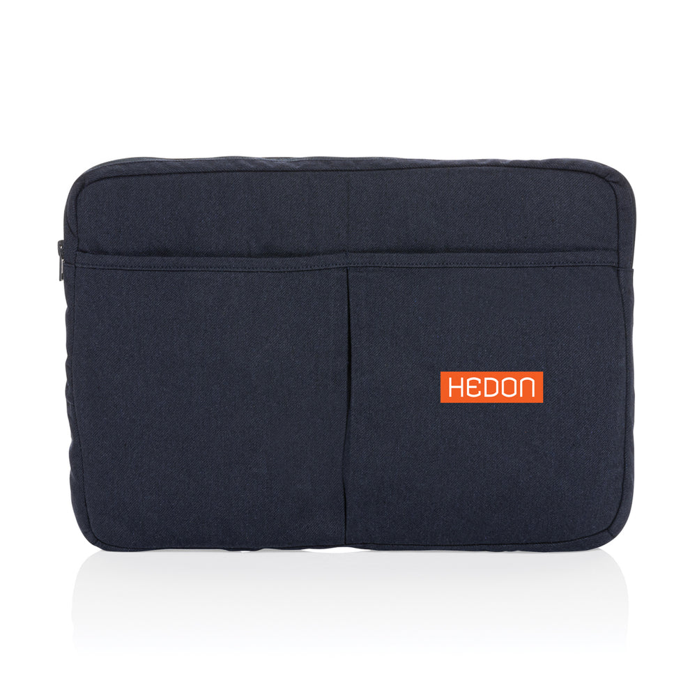 Branded Laluka AWARE™ recycled cotton 15.6 inch laptop sleeve
