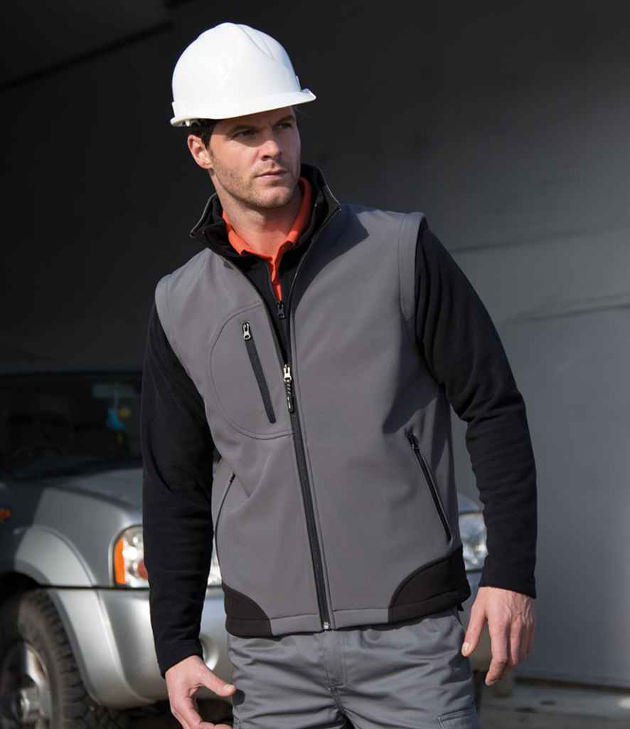 Result Soft Shell Bodywarmer Workguard Grey/Black