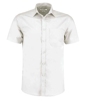 Kustom Kit Short Sleeve Tailored Poplin Shirt White