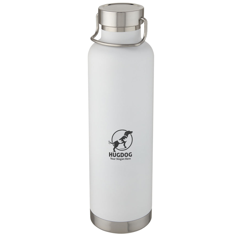 Branded Thor 1 L copper vacuum insulated water bottle