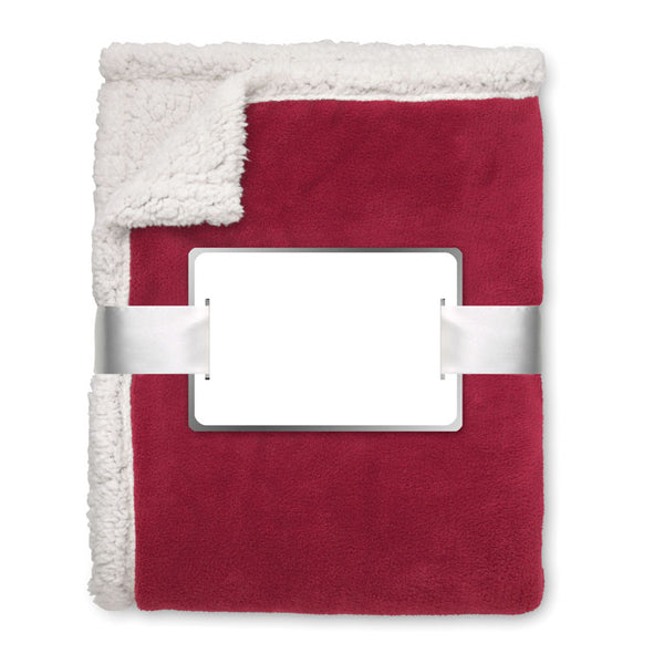 Branded Blanket coral fleece/ sherpa