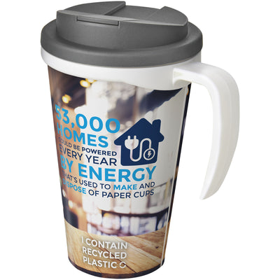 Branded Brite-Americano® Grande 350 ml mug with spill-proof lid