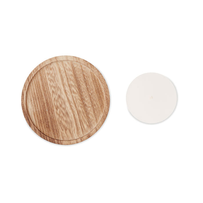 Branded Candle on round wooden base