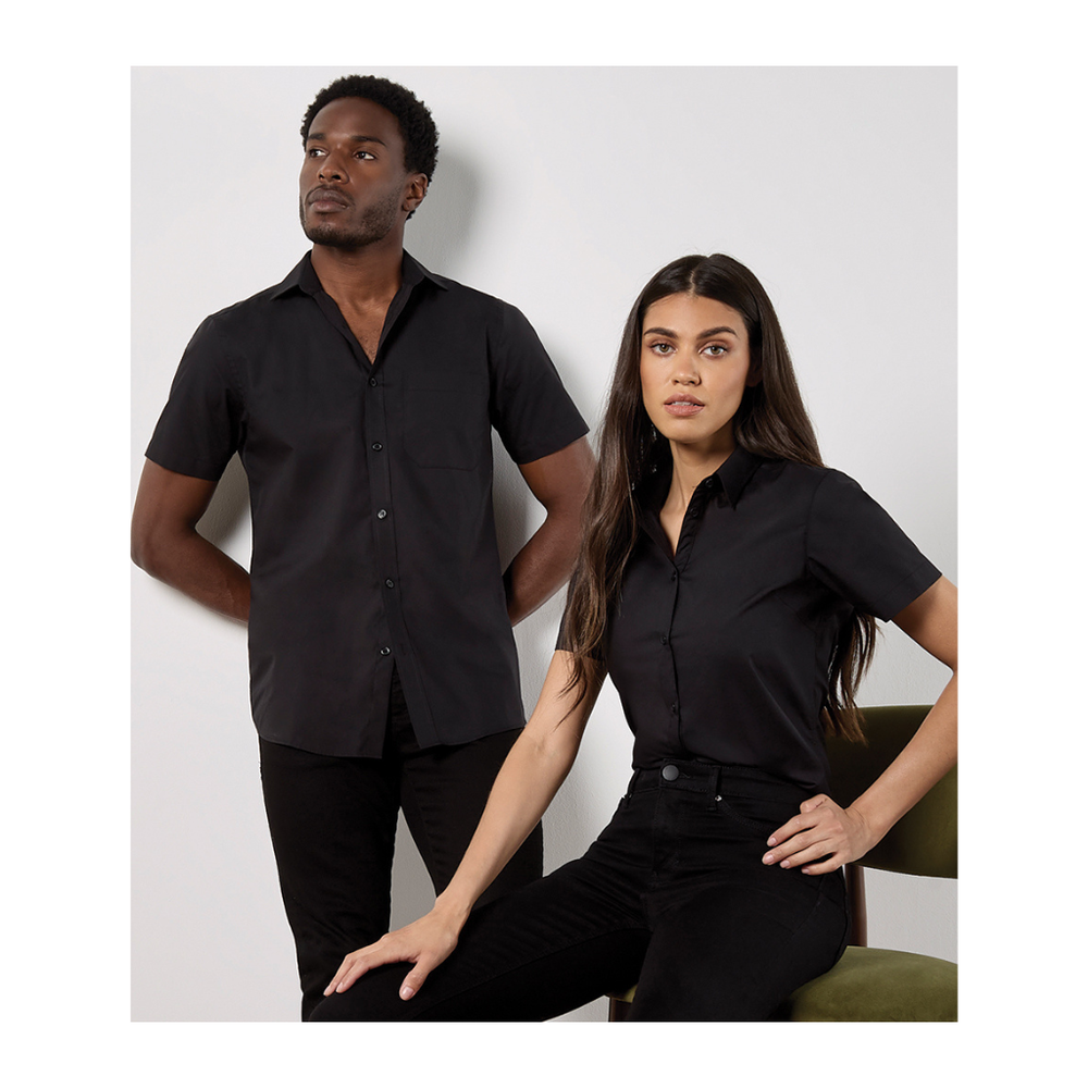 Kustom Kit Short Sleeve Tailored Poplin Shirt