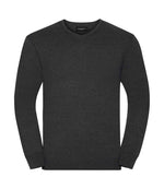 Russell Collection Cotton Acrylic V Neck Sweater