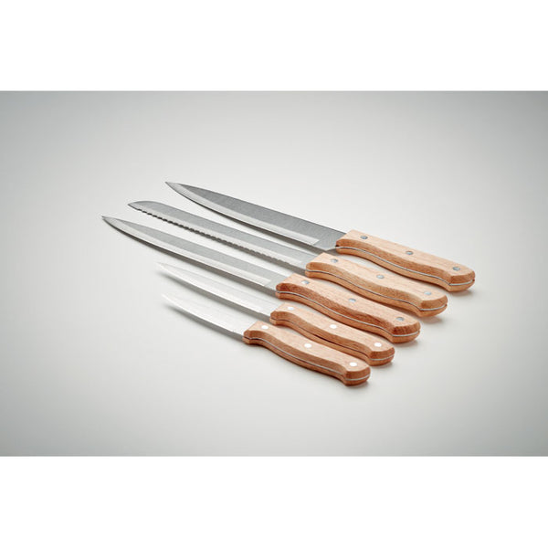 5 piece knife set in base