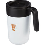 Branded Nordia 400 ml double-wall recycled mug