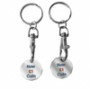 Enamelled Trolley Coin Keyring - GBP Pound
