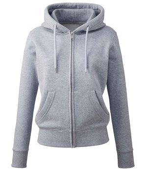 Anthem Ladies Organic Full Zip Hoodie Grey Marl