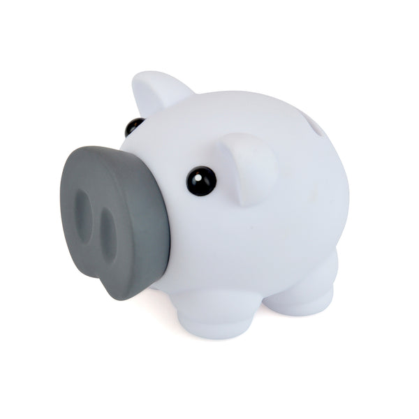 Plastic Piggy Bank With Darkened Rubber Nose