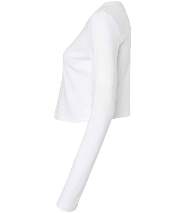 Bella Micro Rib Long Sleeve Baby T-Shirt Solid White Blend