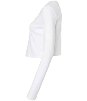 Bella Micro Rib Long Sleeve Baby T-Shirt Solid White Blend