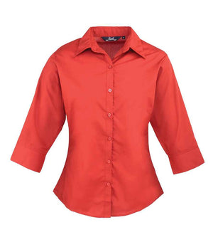 Premier Ladies 3/4 Sleeve Poplin Blouse