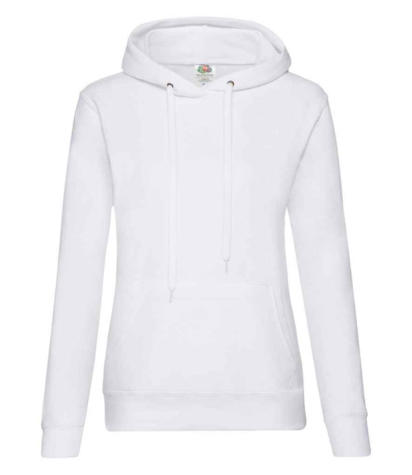 Fruit of the Loom Classic Lady Fit Hooded Sweatshirt White