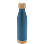 Vacuum stainless steel bottle with bamboo lid and bottom