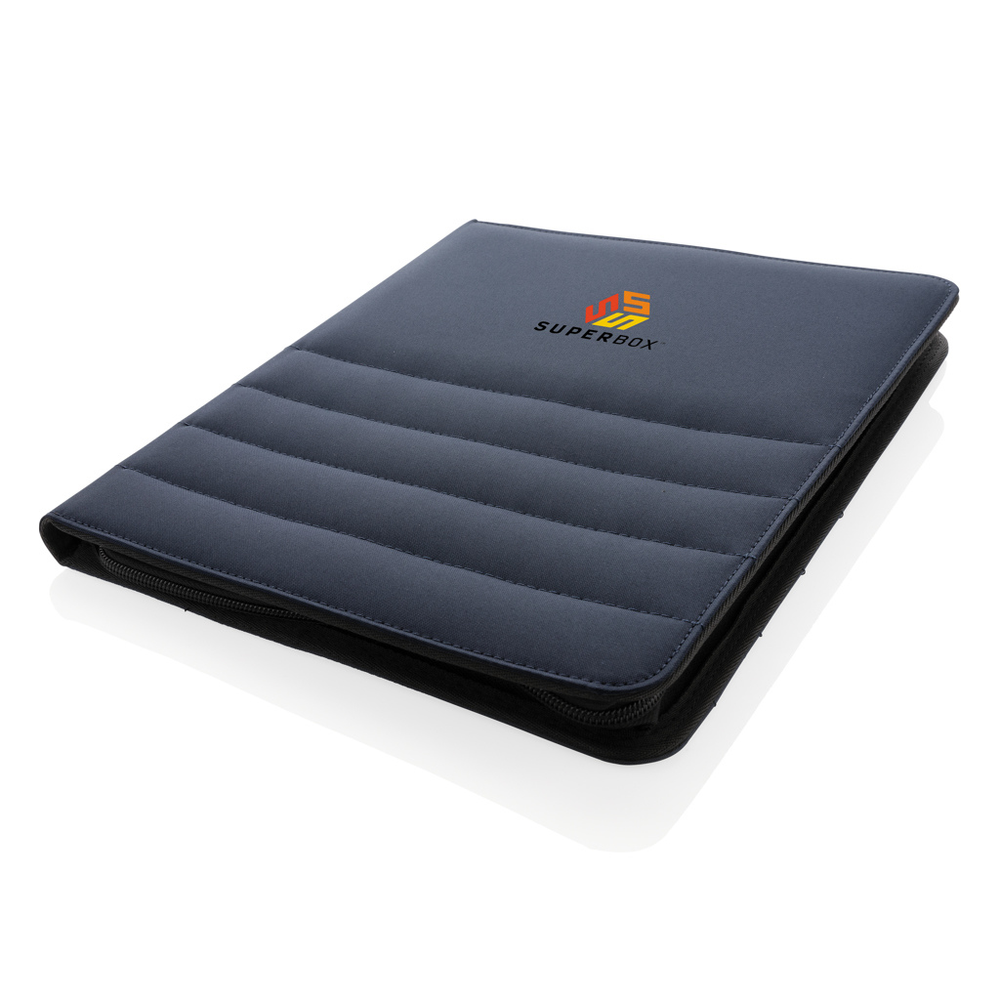Branded Impact AWARE™ RPET A4 portfolio with zipper