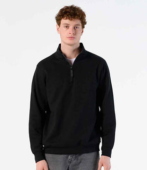 SOL'S Stan Contrast Zip Neck Sweatshirt Black