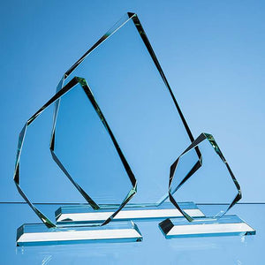 28cm x 20.5cm x 15mm Jade Glass Facetted Ice Peak Award