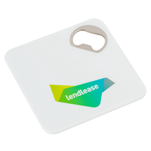 Printed Bottle Opener Coaster - Low Minimum Order Quantity