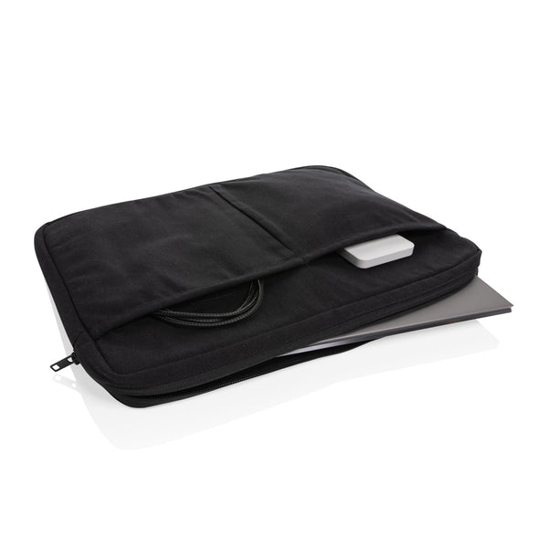 Branded Laluka AWARE™ recycled cotton 15.6 inch laptop sleeve