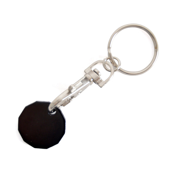 Branded Aluminium 12-sided GBP Trolley Coin On Trigger Clip + Split Ring