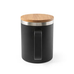 LAUDA. Mug in 90% recycled stainless steel with bamboo lid 420 mL