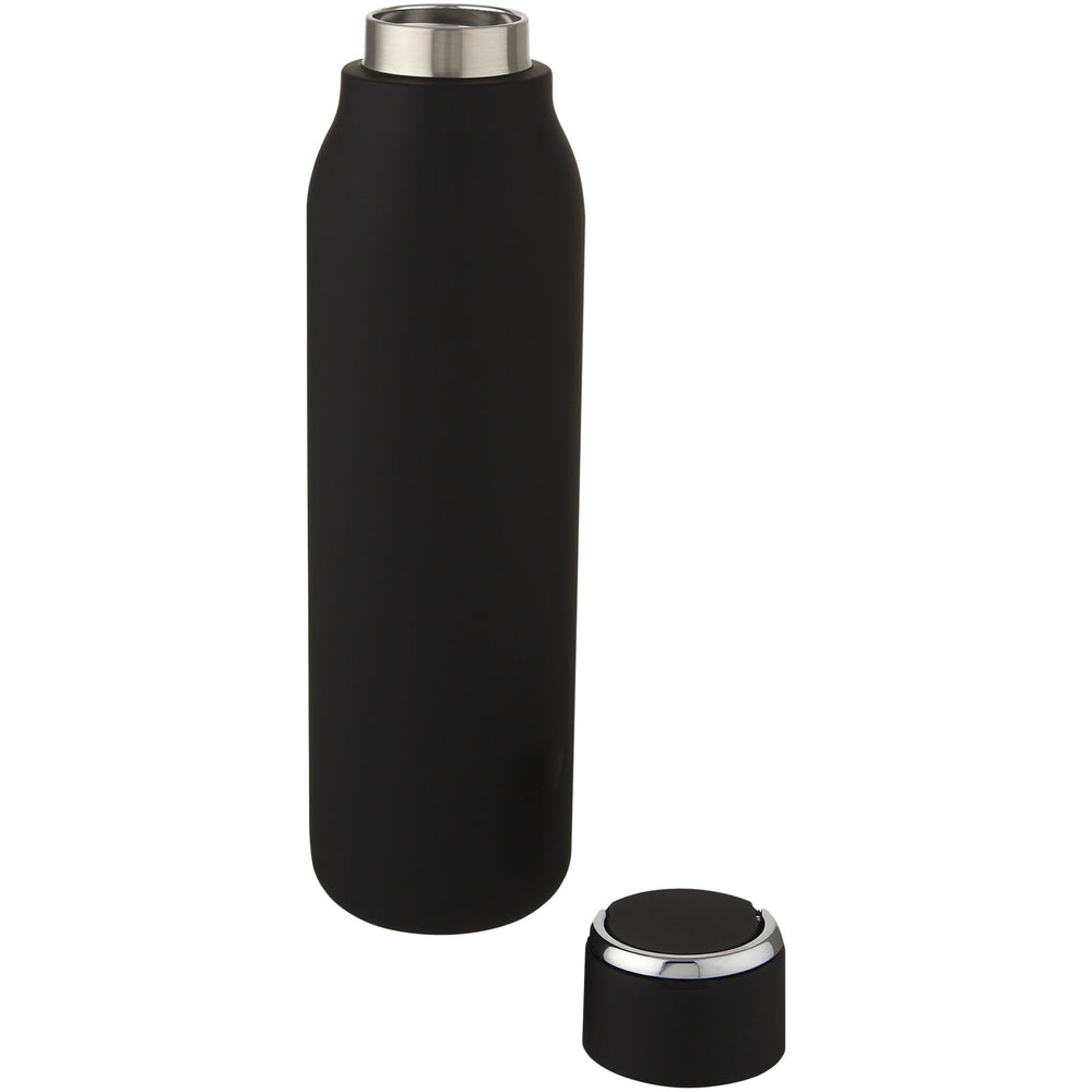 Branded Marka 600 ml copper vacuum insulated bottle with metal loop