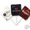 Flat round Mini Lollies with personalised printed wrappers