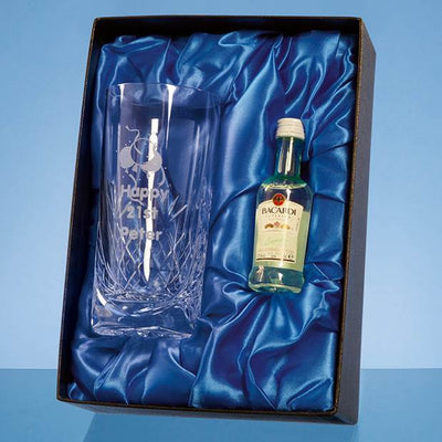 High Ball Gift Set with a 5cl Miniature Bottle of Bacardi