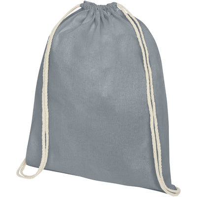 Branded Oregon 140 g/m² cotton drawstring backpack 5L